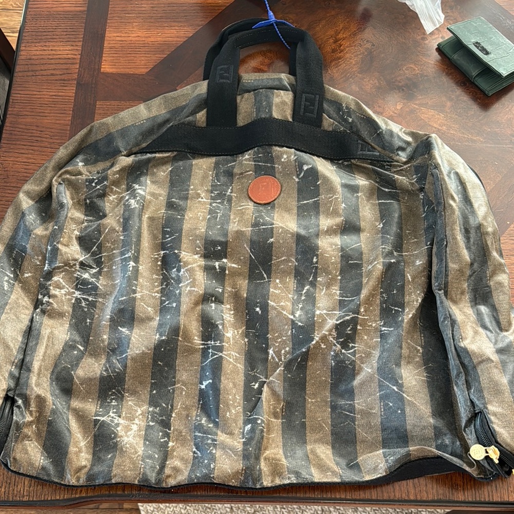 Striped Canvas Fendi Gament Bag
